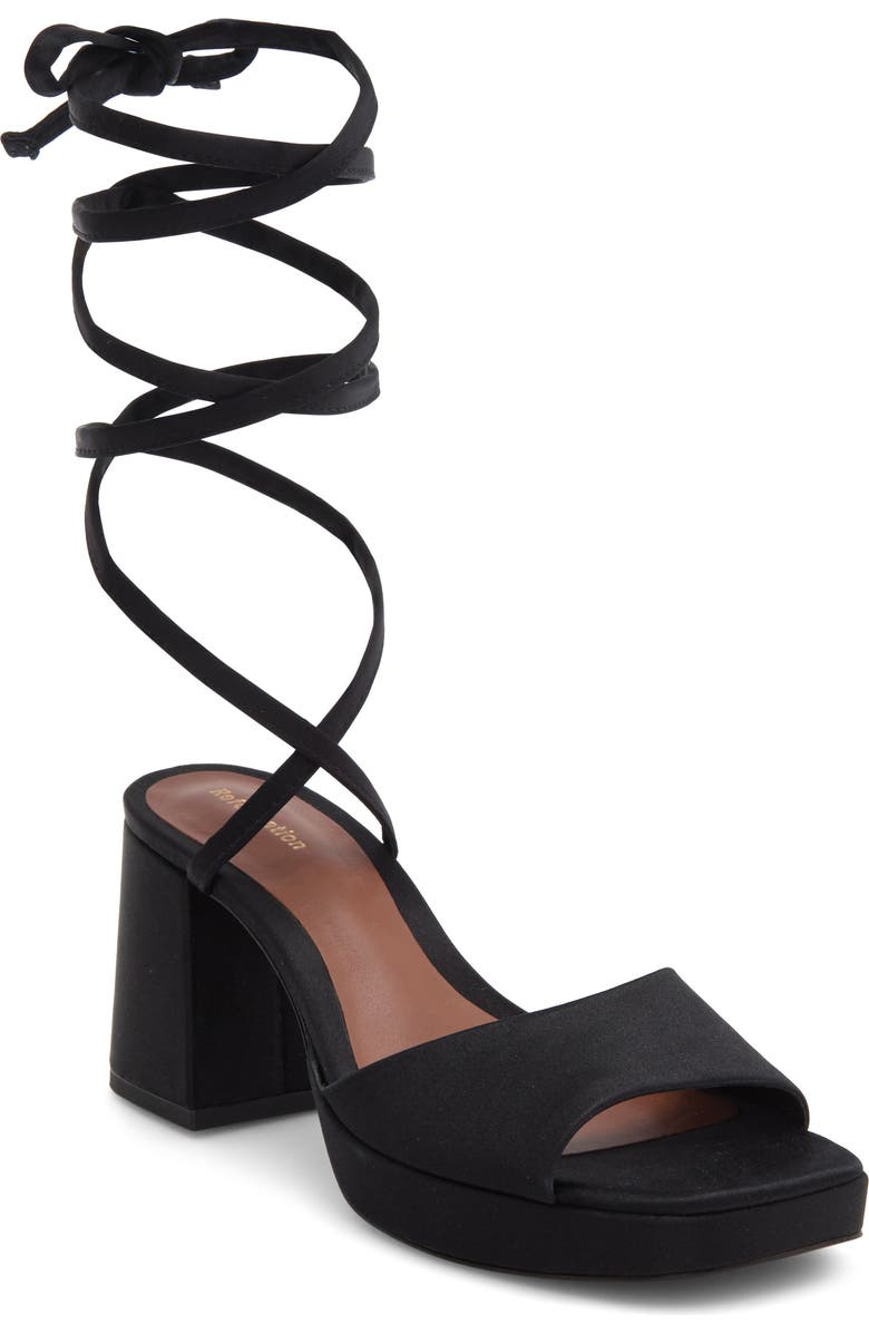 Reformation Magda Ankle Tie Platform Sandal, Main, color,