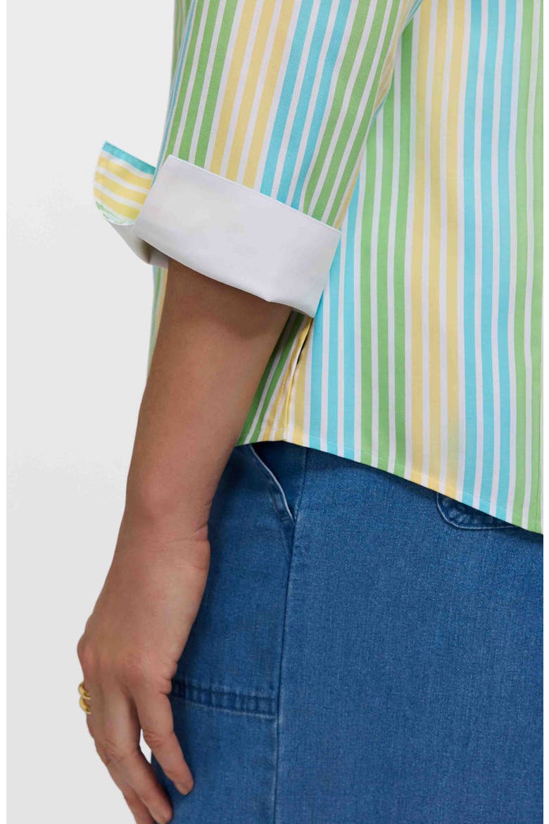 Taylor Stripe Cotton Button-Up Shirt, Alternate, color, BLUE/ MULTI