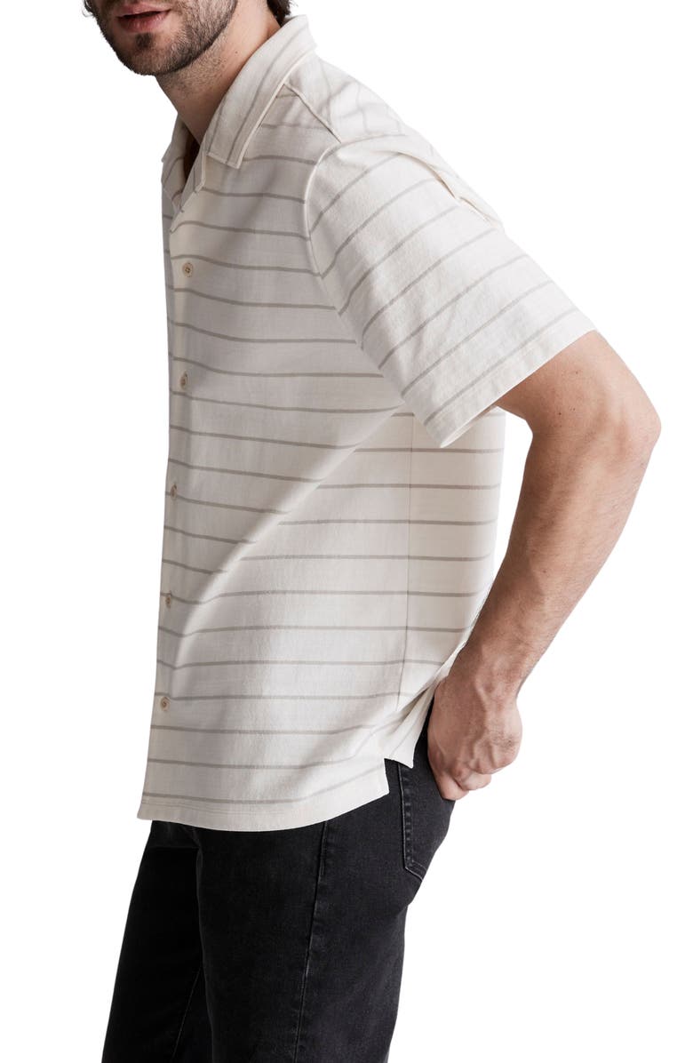 Madewell Stripe Easy Knit Short Sleeve Button-Up Shirt, Alternate, color,