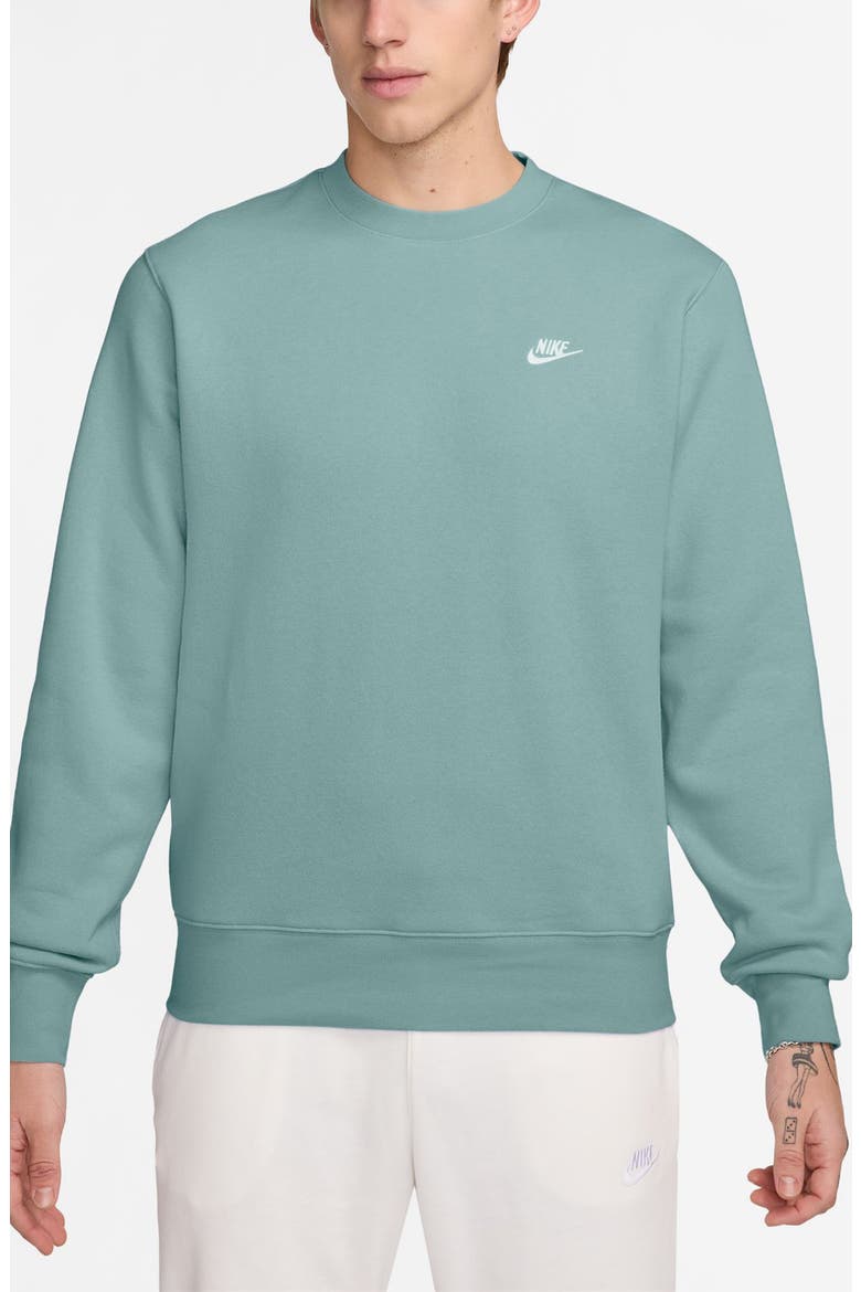 Club Brushed Fleece Crewneck Sweatshirt, Main, color, CANNON/ WHITE