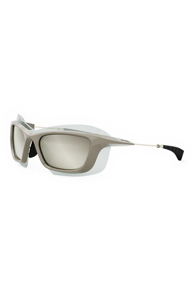 'DiorXplorer S1U 56mm Square Sunglasses, Alternate, color, BEIGE/ SMOKE MIRROR