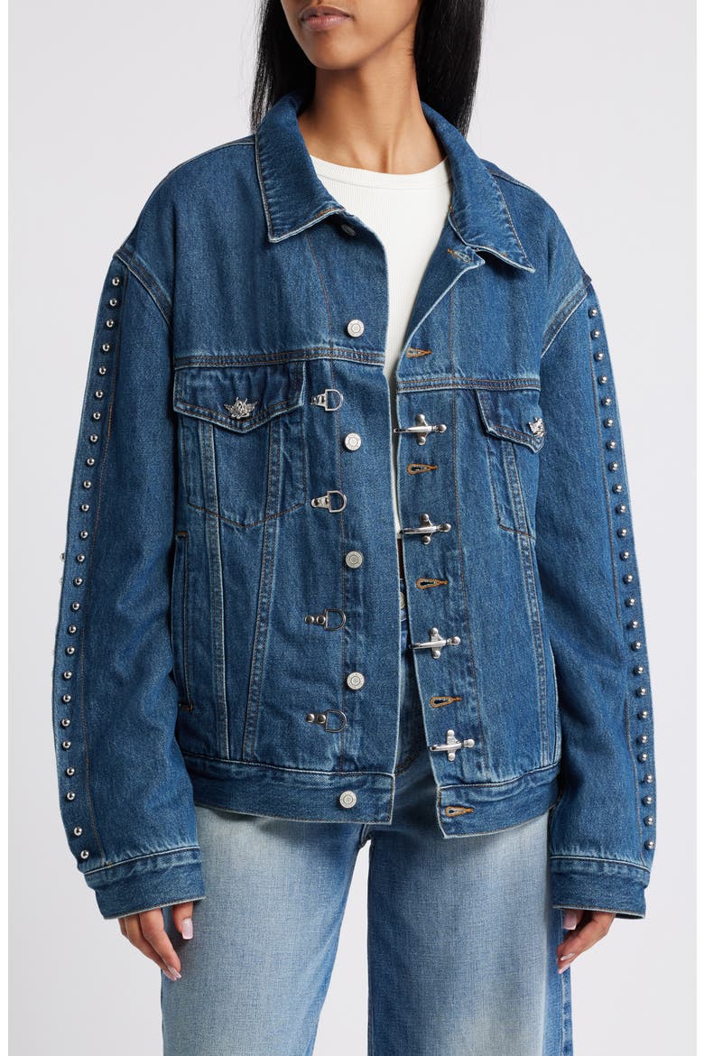 Stitch Me Up Denim Jacket, Main, color, BLUE