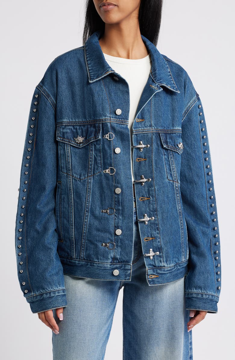 BOYS LIE Stitch Me Up Denim Jacket, Main, color, 