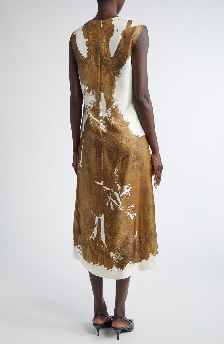 Altuzarra Cherie Body Print Silk Midi Dress, Alternate, color, 