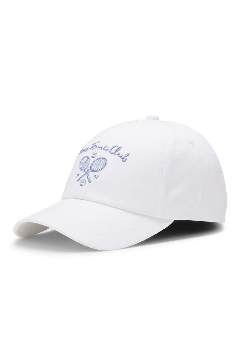 Tennis Club Adjustable 6-Panel Baseball Cap, Main, color, WHITE