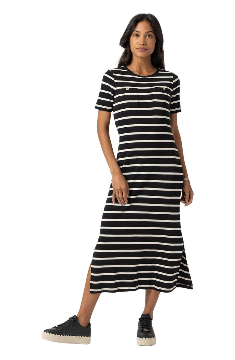 Saint + Sofia Helena T-Shirt Dress, Alternate, color, Black