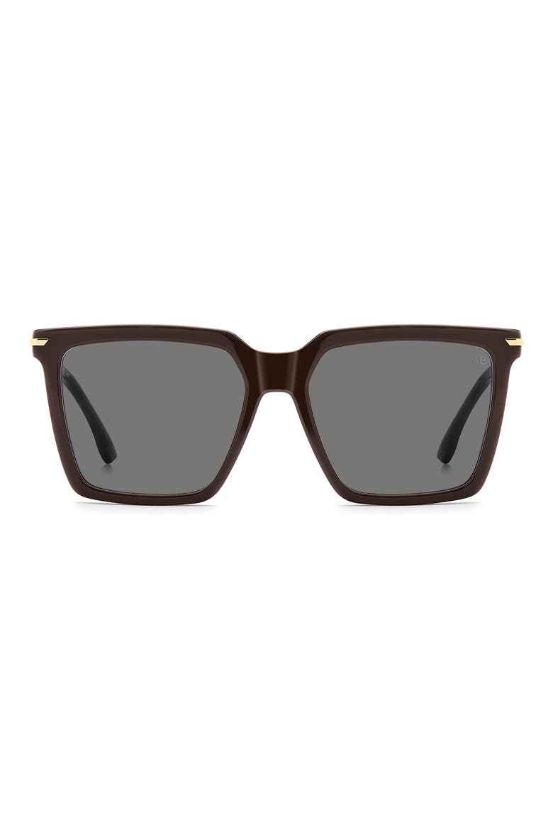 56mm Square Sunglasses, Main, color, BROWN/ GREY
