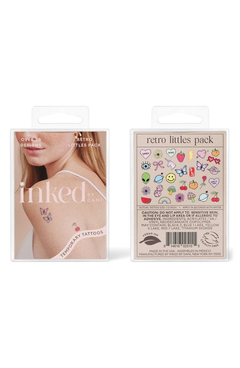 INKED by Dani Retro Little Temporary Tattoos, Main, color, Multi