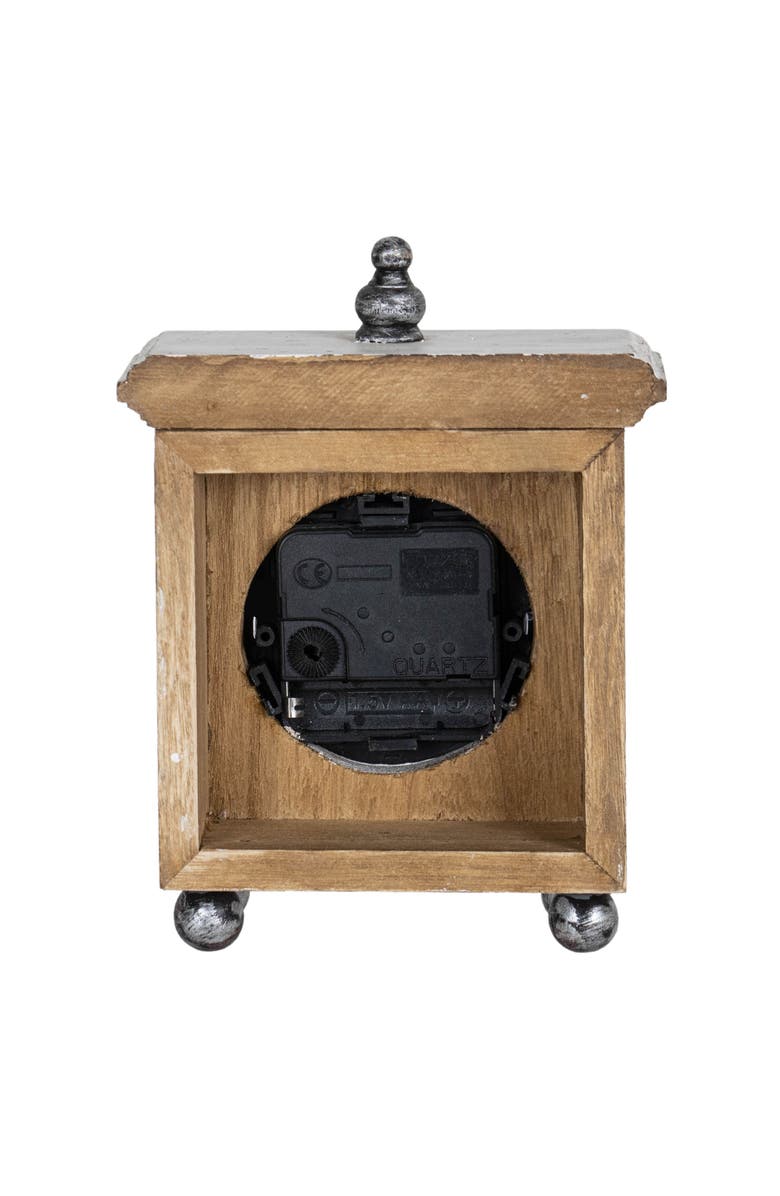 Foreside Home and Garden Square White Wood & Plexiglass Tabletop Clock, Alternate, color, White