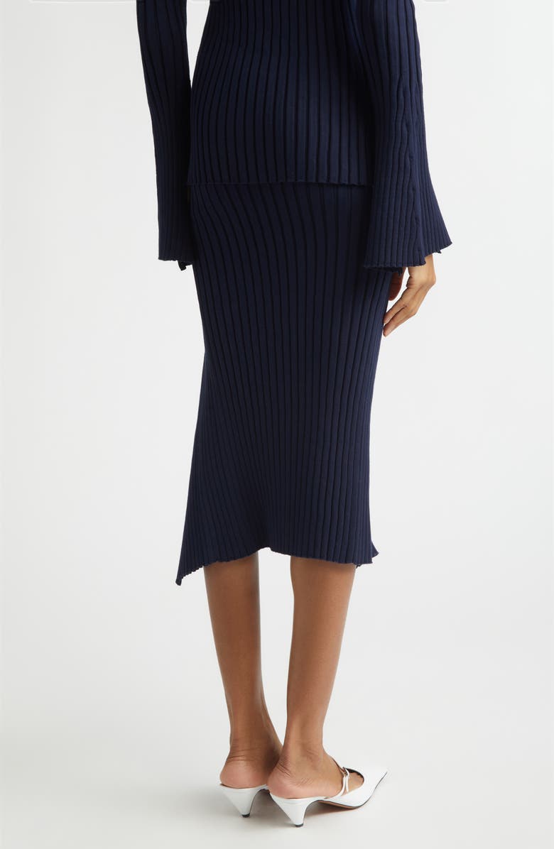 Stella McCartney Cotton Ribbed Sweater Skirt, Alternate, color, Ink