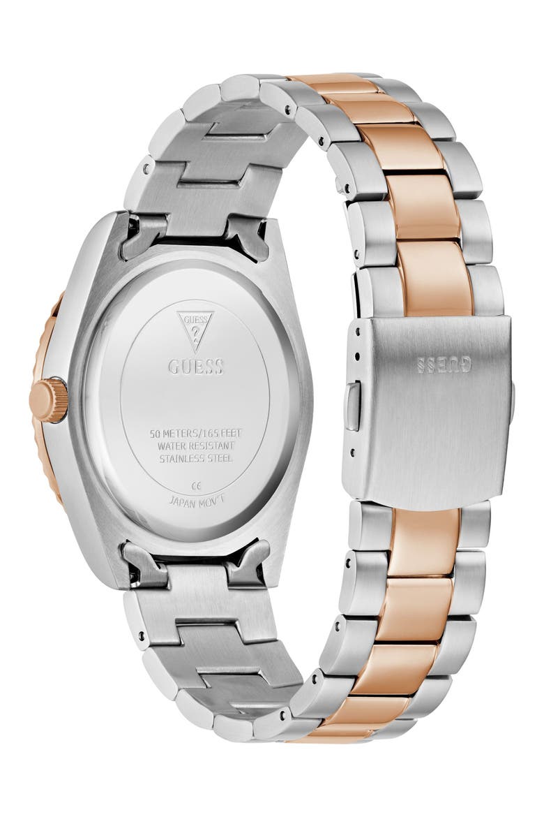 Connoisseur Day/Date Two-Tone Bracelet Watch, 42mm, Alternate, color, ROSE GOLD