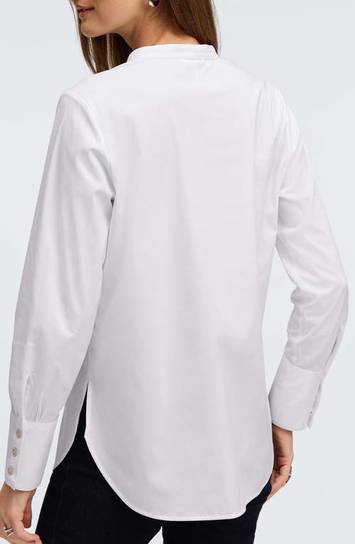 Foxcroft Kris Tux Bib Cotton Button-up Shirt In White