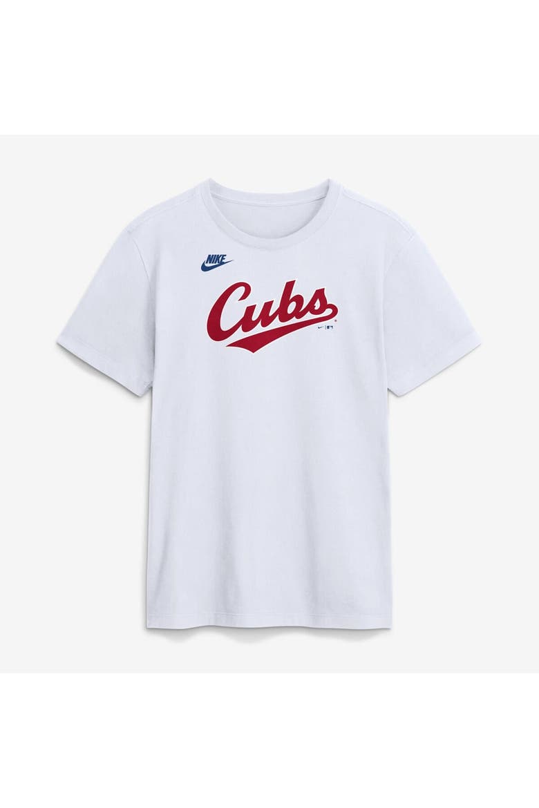 Men's Nike White Chicago Cubs Cooperstown Collection Wordmark T-Shirt, Main, color, White