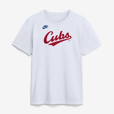 Men's Nike White Chicago Cubs Cooperstown Collection Wordmark T-Shirt