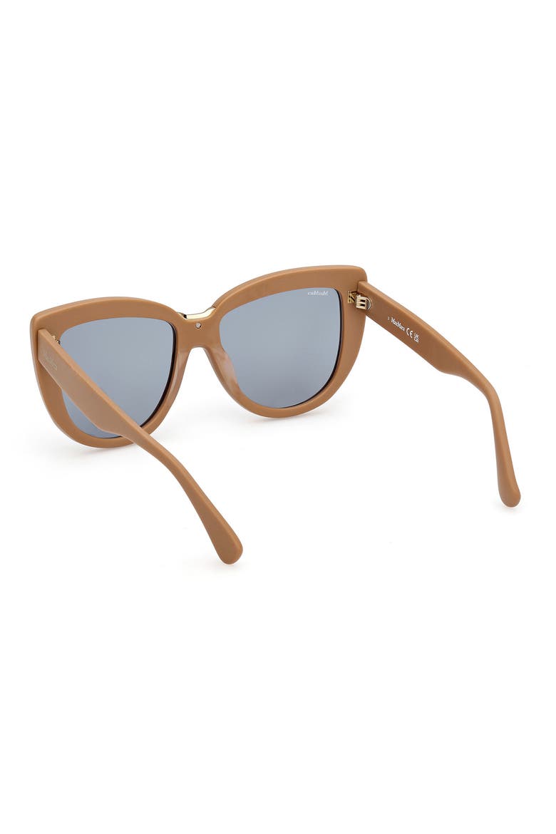 Spark 55mm Polarized Cat Eye Sunglasses, Alternate, color, MATTE CAMEL / GREEN LENSES
