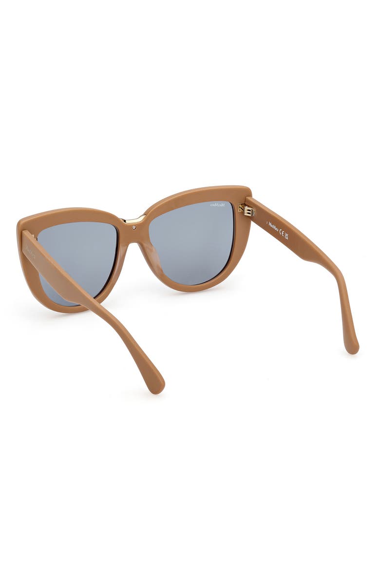 Max Mara Spark 55mm Polarized Cat Eye Sunglasses, Alternate, color, Matte Camel / Green Lenses