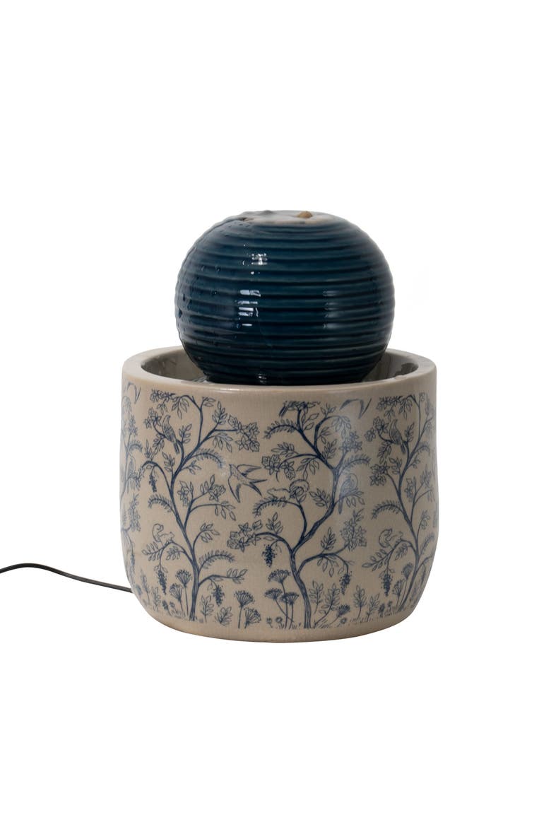 Multicolor Chinoiserie Ceramic Indoor Water Fountain With Pump, Main, color, Beige