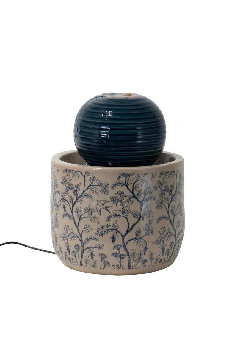Foreside Home and Garden Multicolor Chinoiserie Ceramic Indoor Water Fountain With Pump, Main, color, Beige