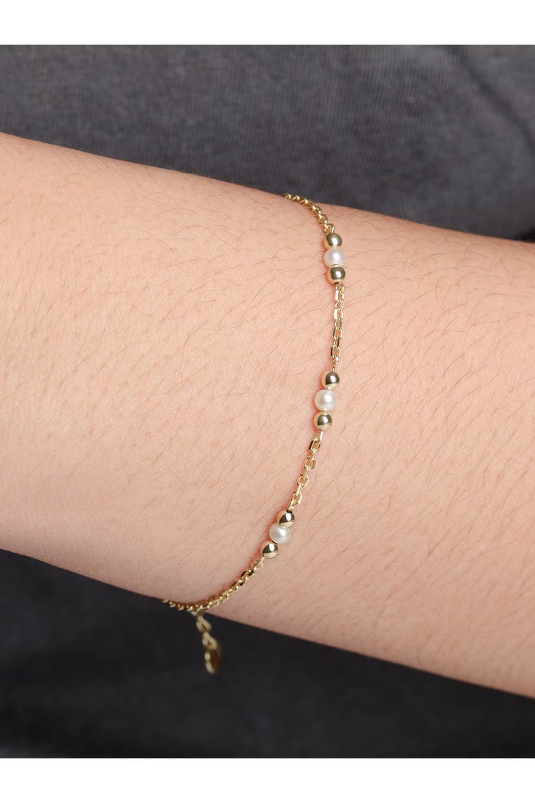 Freshwater Pearl Chain Bracelet in 14K Gold, Alternate, color, Yellow Gold