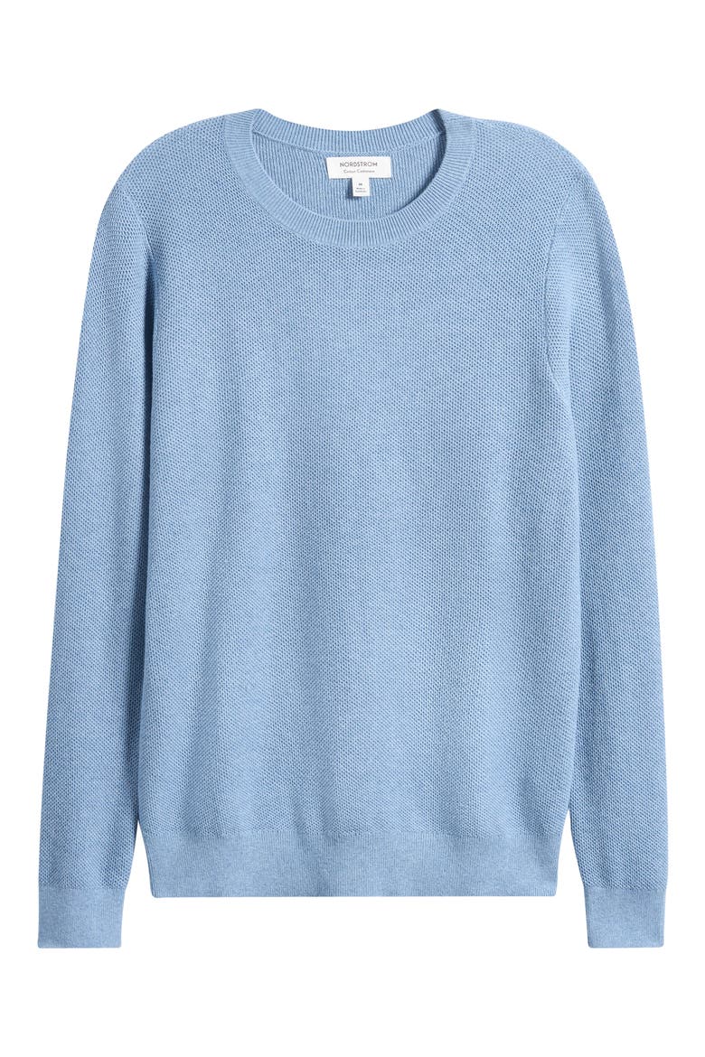 Cotton & Cashmere Sweater, Alternate, color, BLUE RIVIERA HEATHER