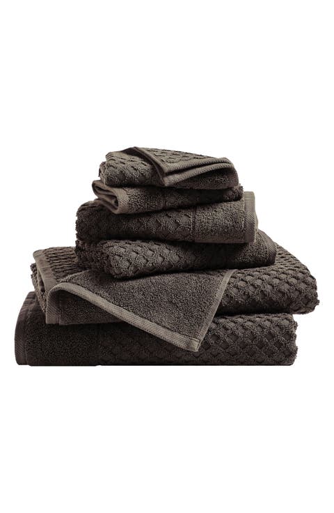 Diamond Waffle Texture 6-Piece Towel Set