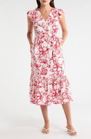 Sam Edelman Petal Sketch Cap Sleeve Maxi Dress