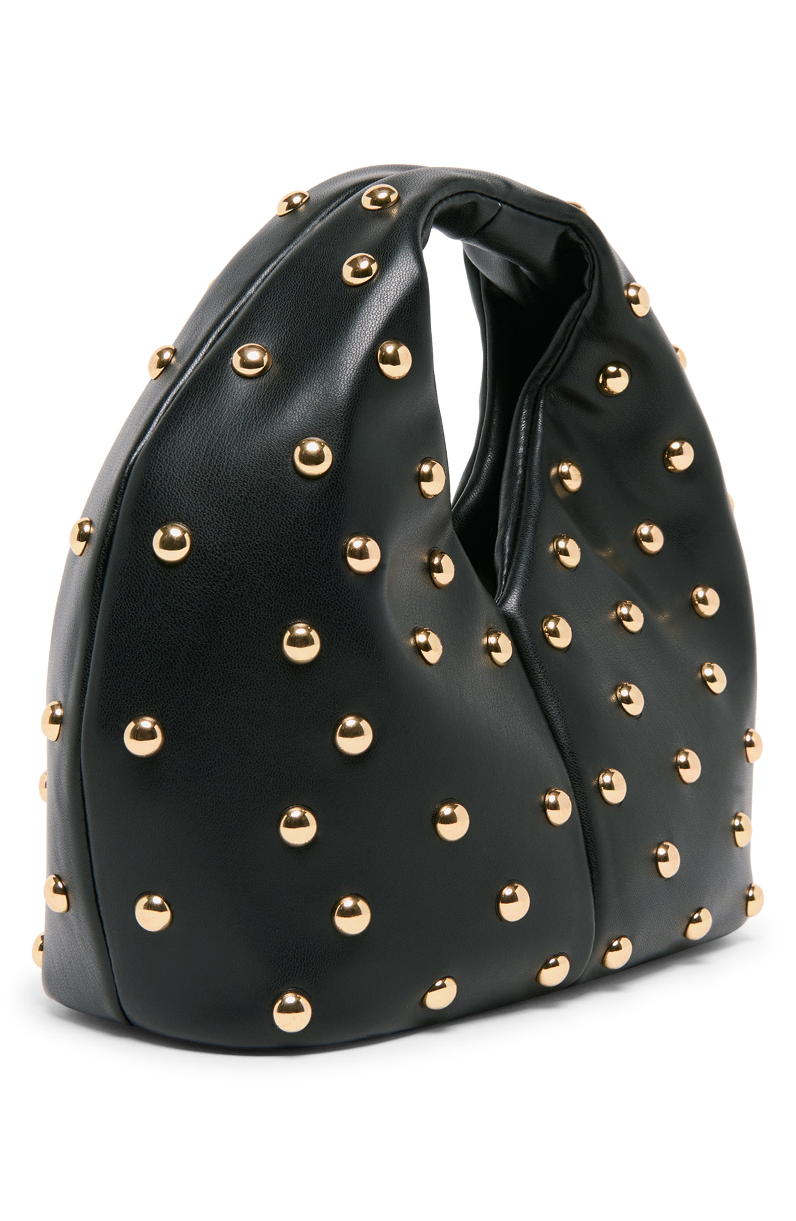Dolce Vita Dahlia Studded Faux Leather Handbag, Alternate, color, Black