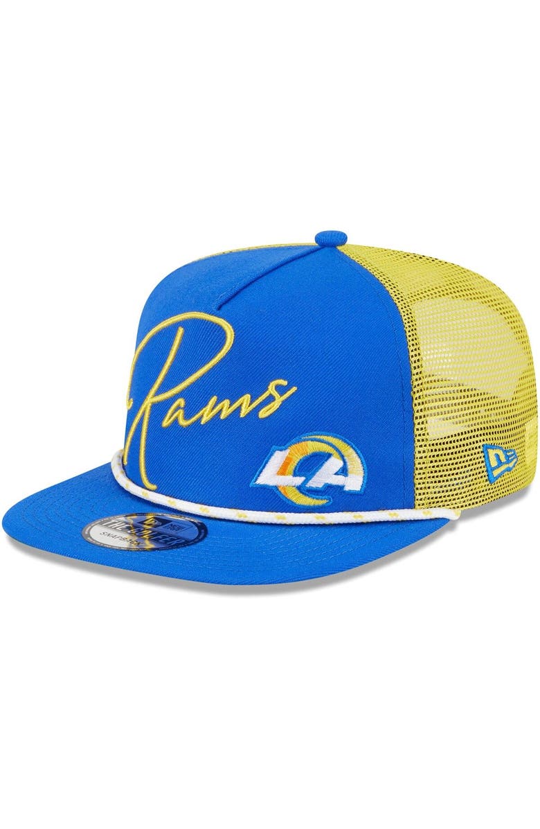 New Era Men's New Era Royal Los Angeles Rams Script Logo Golfer 9FIFTY Snapback Hat, Main, color, 