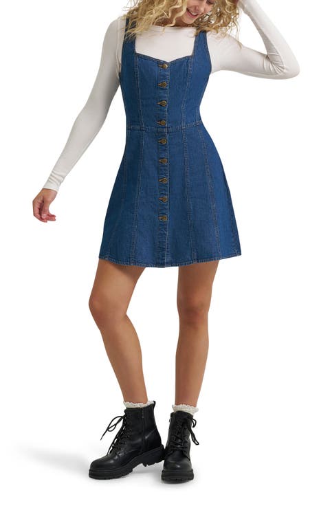 Seamed Denim Minidress