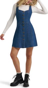 Lee Seamed Denim Minidress