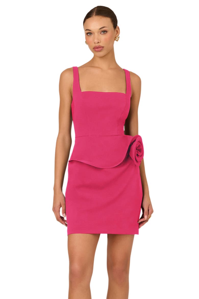 Stretch Crepe Minidress, Alternate, color, DAHLIA DUSK