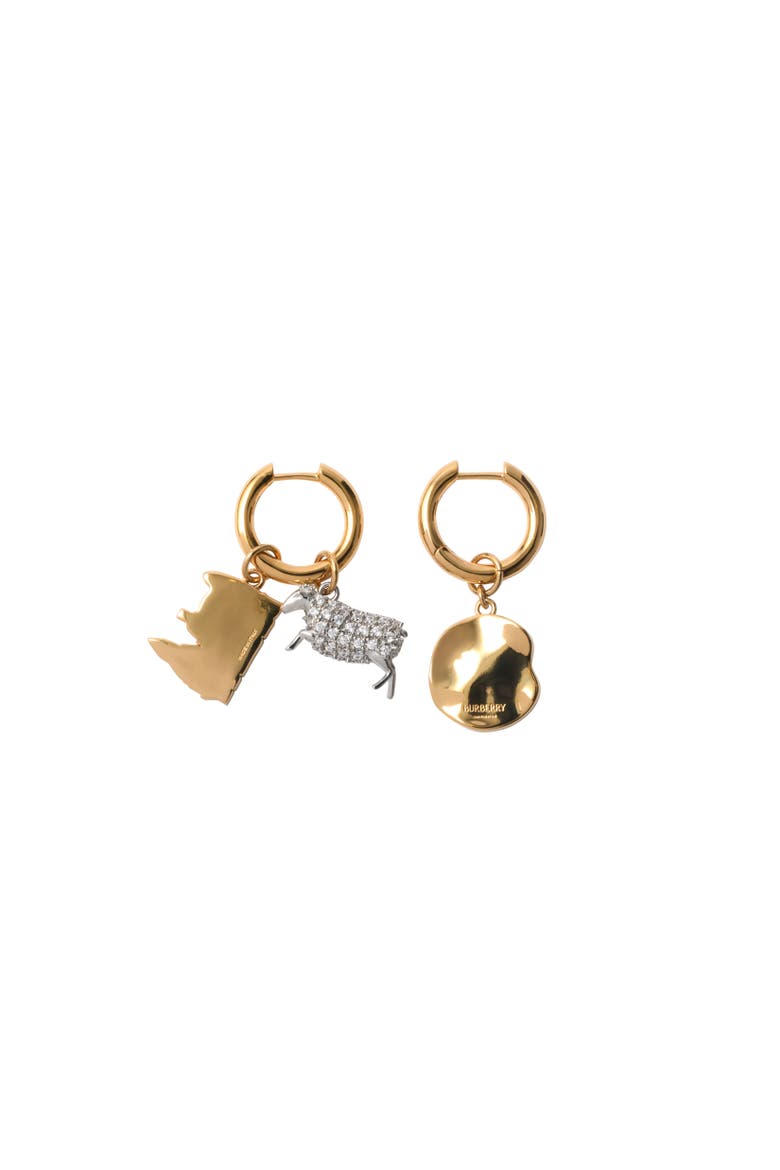 Charm Hoop Earrings, Alternate, color, Gold/multicolour
