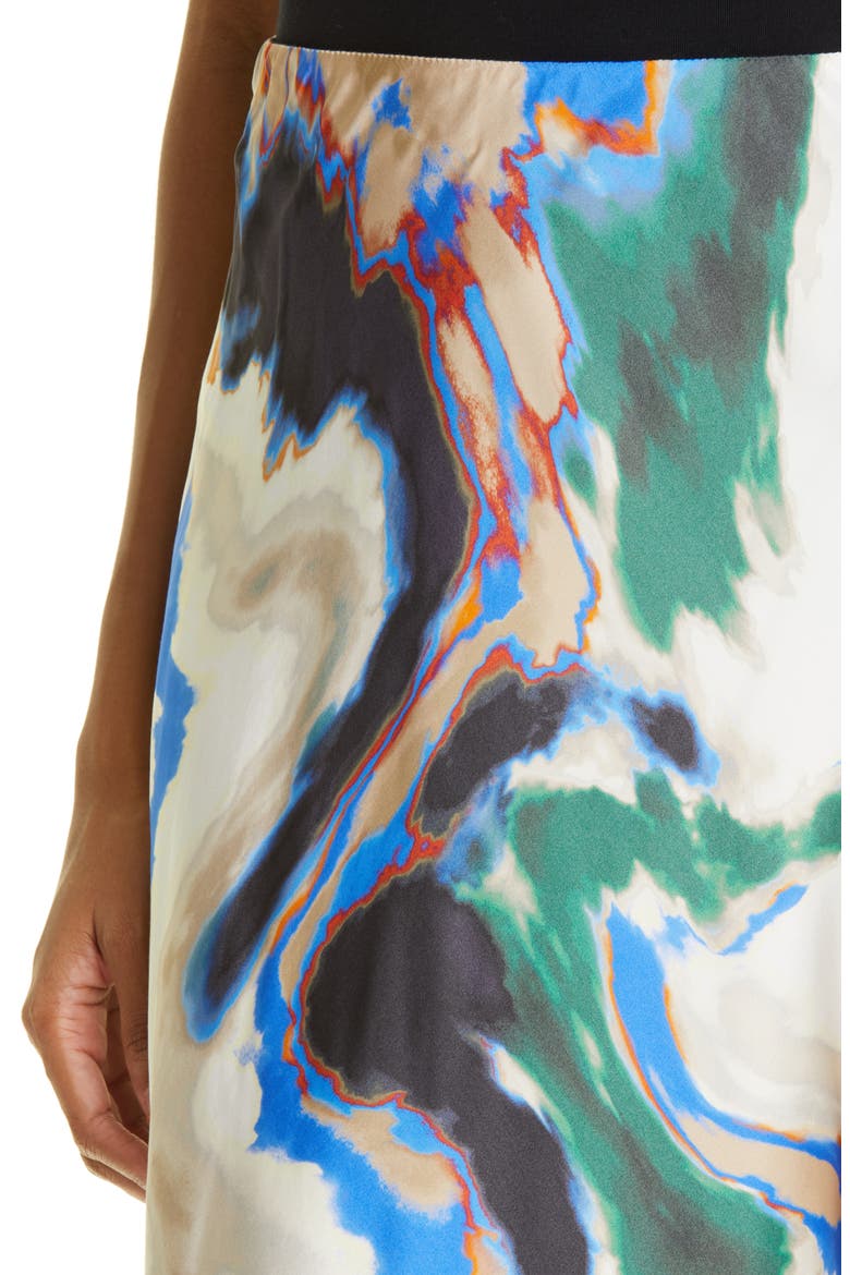 Jeloda Abstract Swirl Print Satin Skirt, Alternate, color, MIX