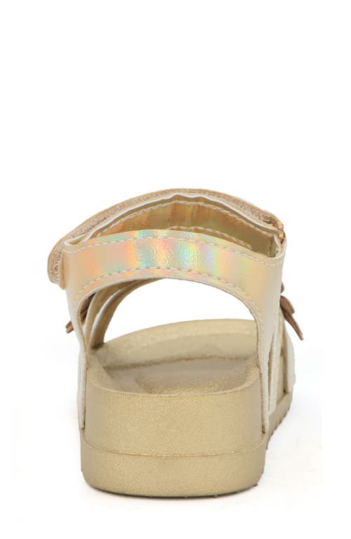 Yoki Kids' Metallic Flower Sandal In Brown