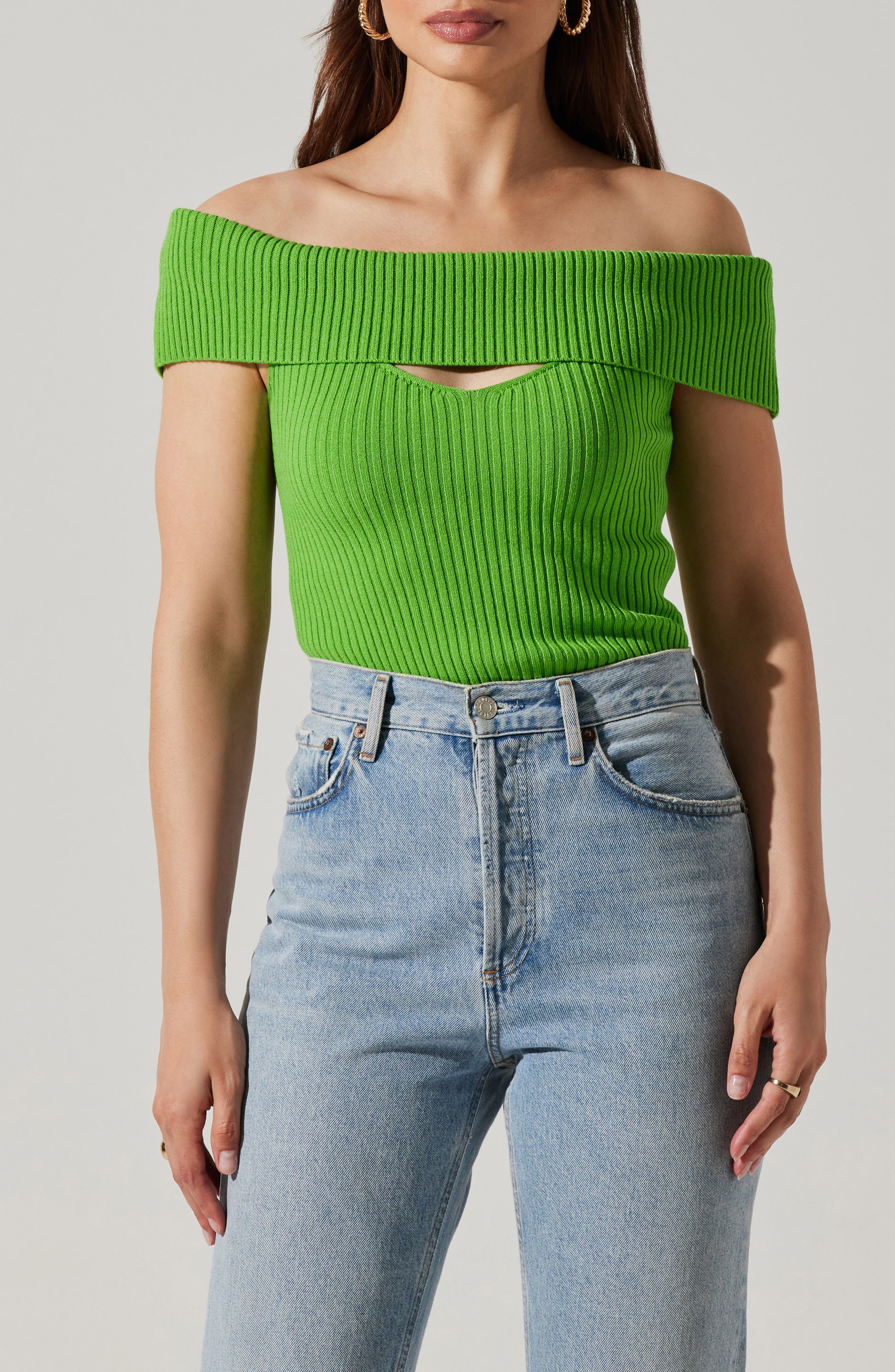 ASTR the Label Ainsley Cutout Off the Shoulder Sweater