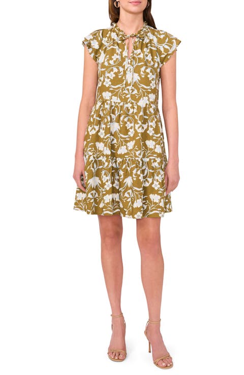 Floral Flutter Sleeve Minidress