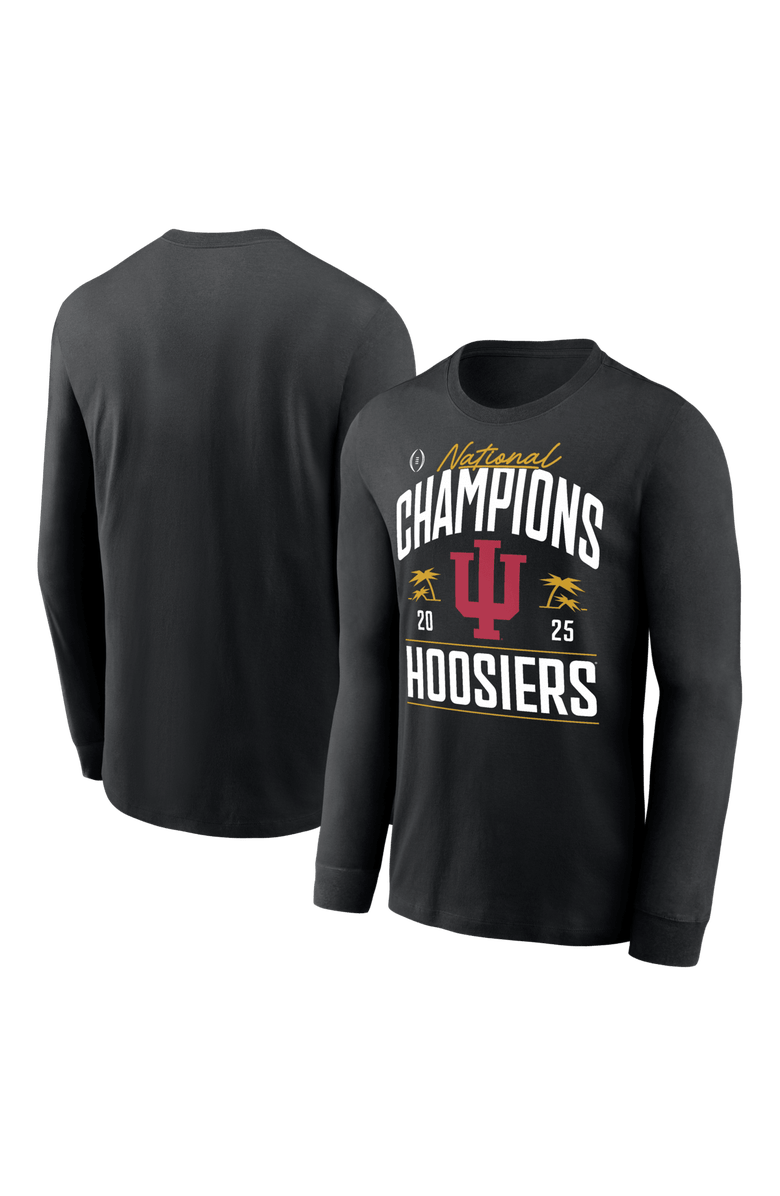 Nike Men's Black Indiana Hoosiers College Football Playoff 2025 National Champions Locker Room Replica Long Sleeve T-Shirt, Main, color, Black
