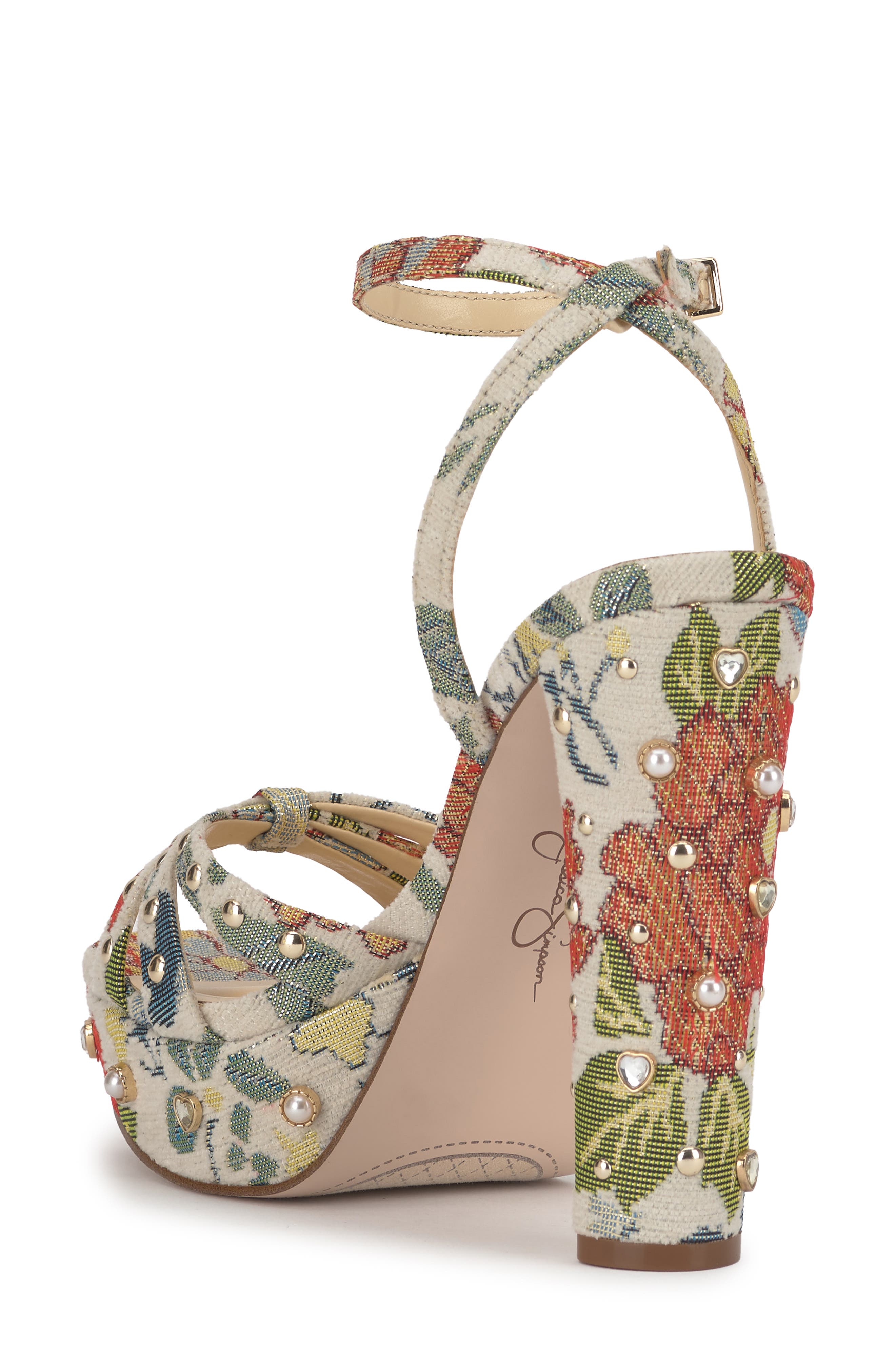 Jessica Simpson Ilaria 2 Ankle Strap Platform Sandal, Alternate, color, Cream Multi