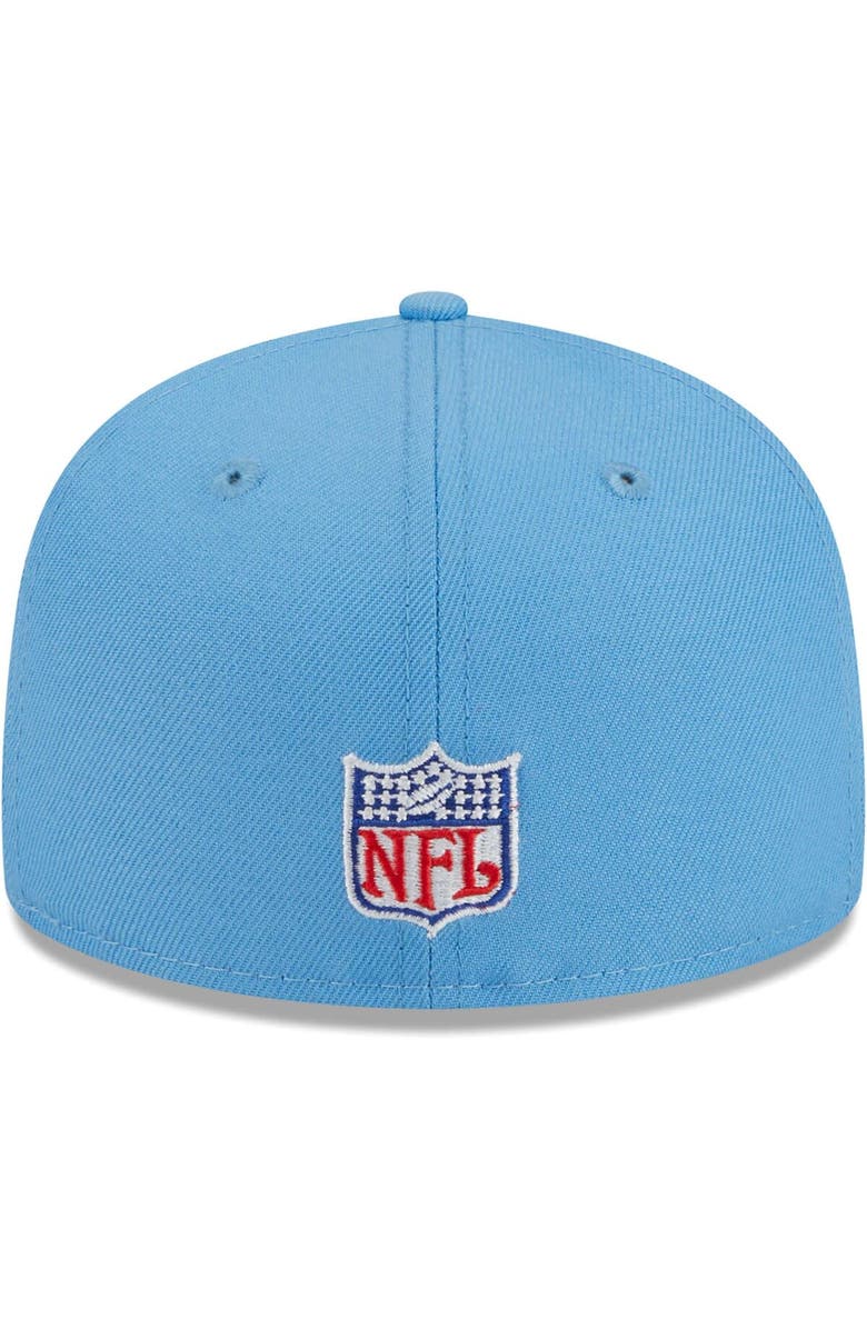 New Era Men's New Era Light Blue Houston Oilers Gridiron Classics Throwback Main 59FIFTY Fitted Hat, Alternate, color,