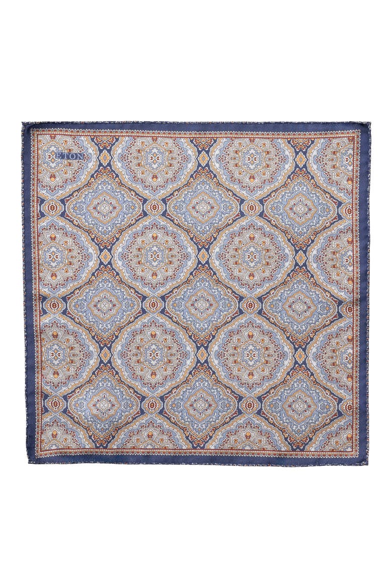 Two Face Silk Pocket Square, Alternate, color, NAVY