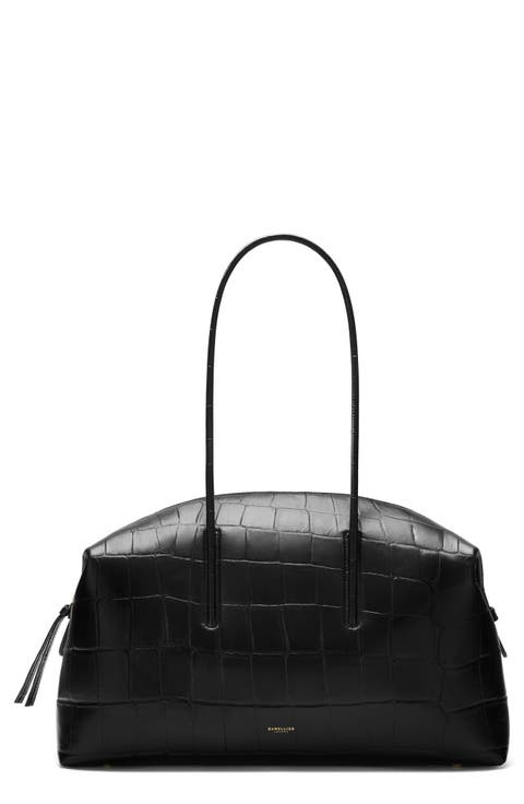 The Stockholm Croc Embossed Leather Shoulder Bag