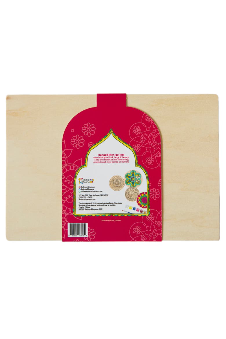 Make Your Own Rangoli Coaster Kit Diy 4 Wooden Coasters, Alternate, color, Multicolored