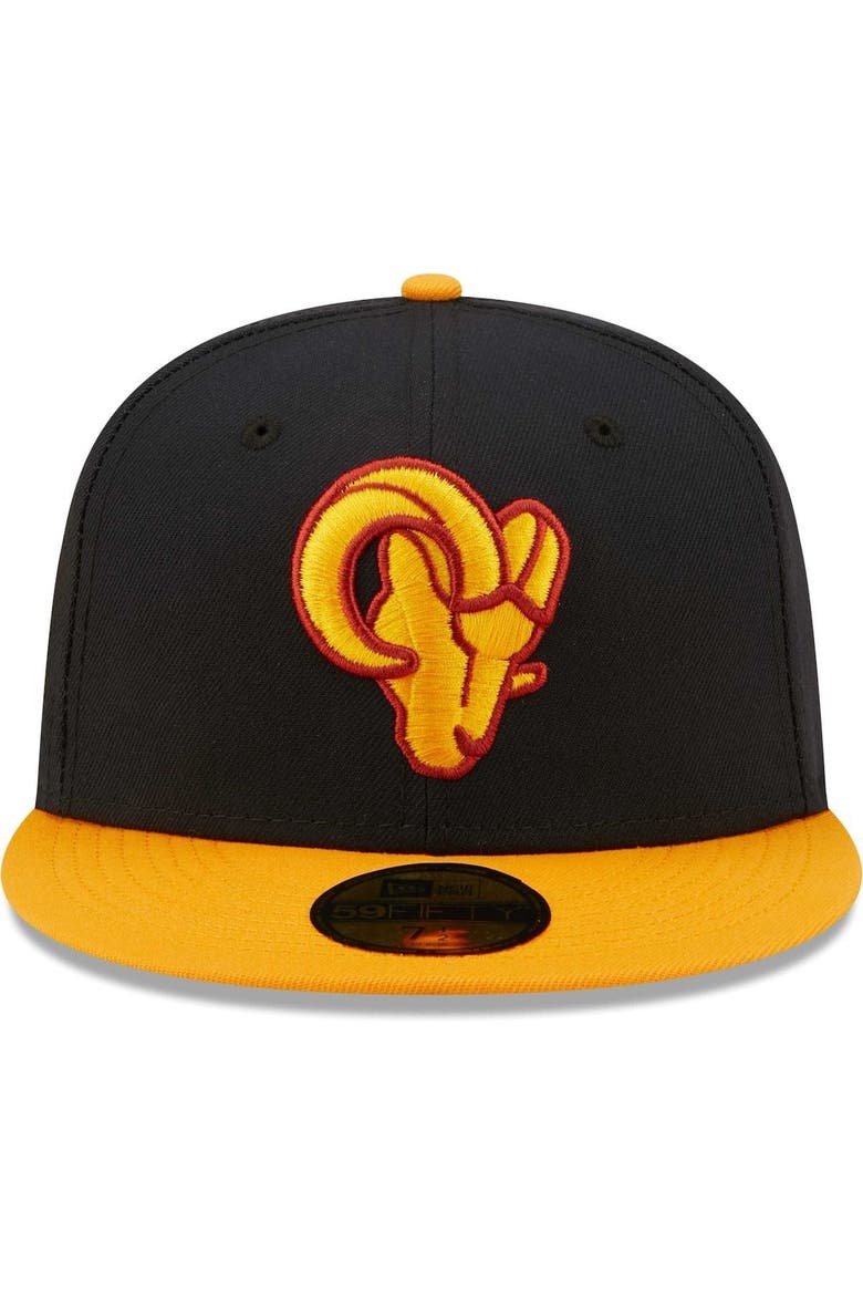Men's New Era Navy/Gold Los Angeles Rams SoFi Stadium Inaugural Season 59FIFTY Fitted Hat, Alternate, color, Navy