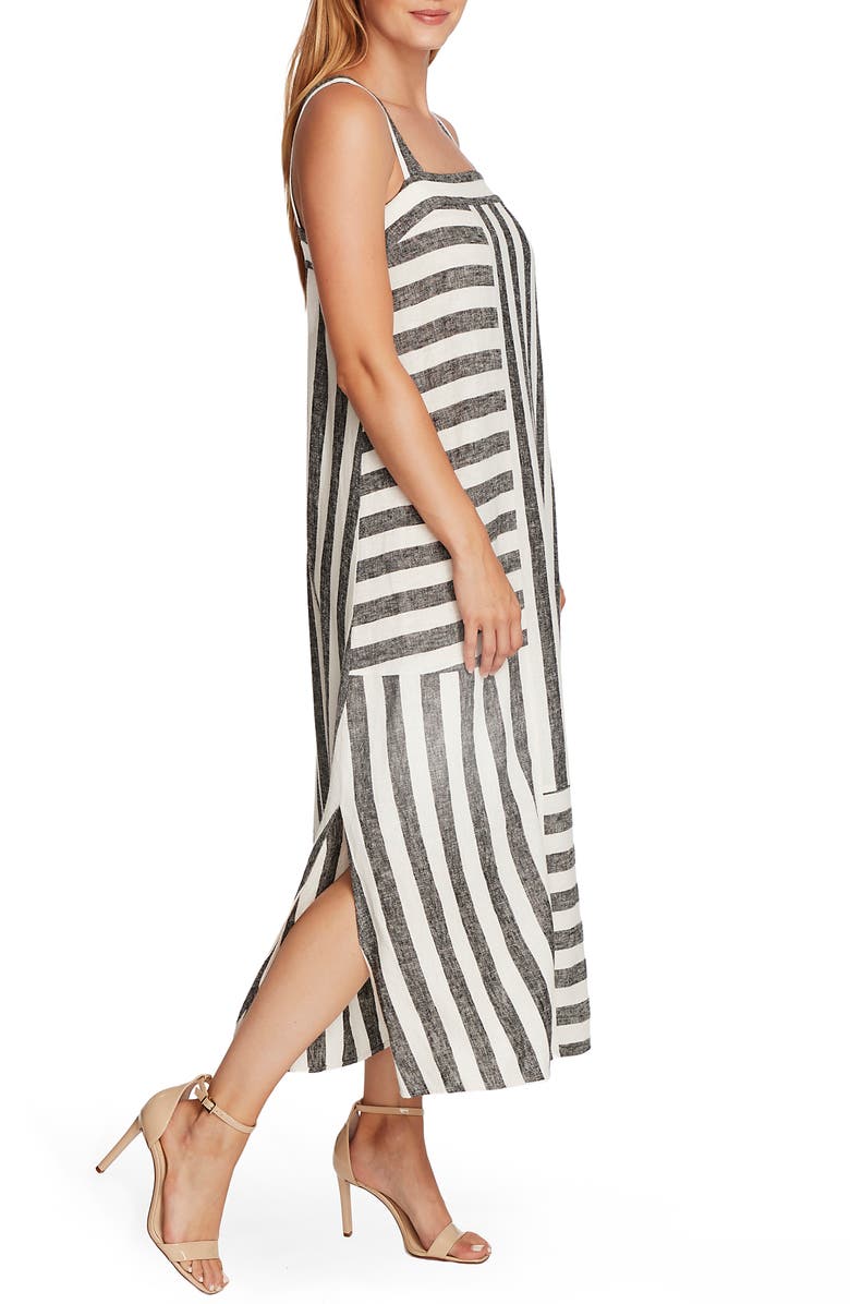 Vince Camuto Stripe Linen Blend Sundress, Alternate, color, 