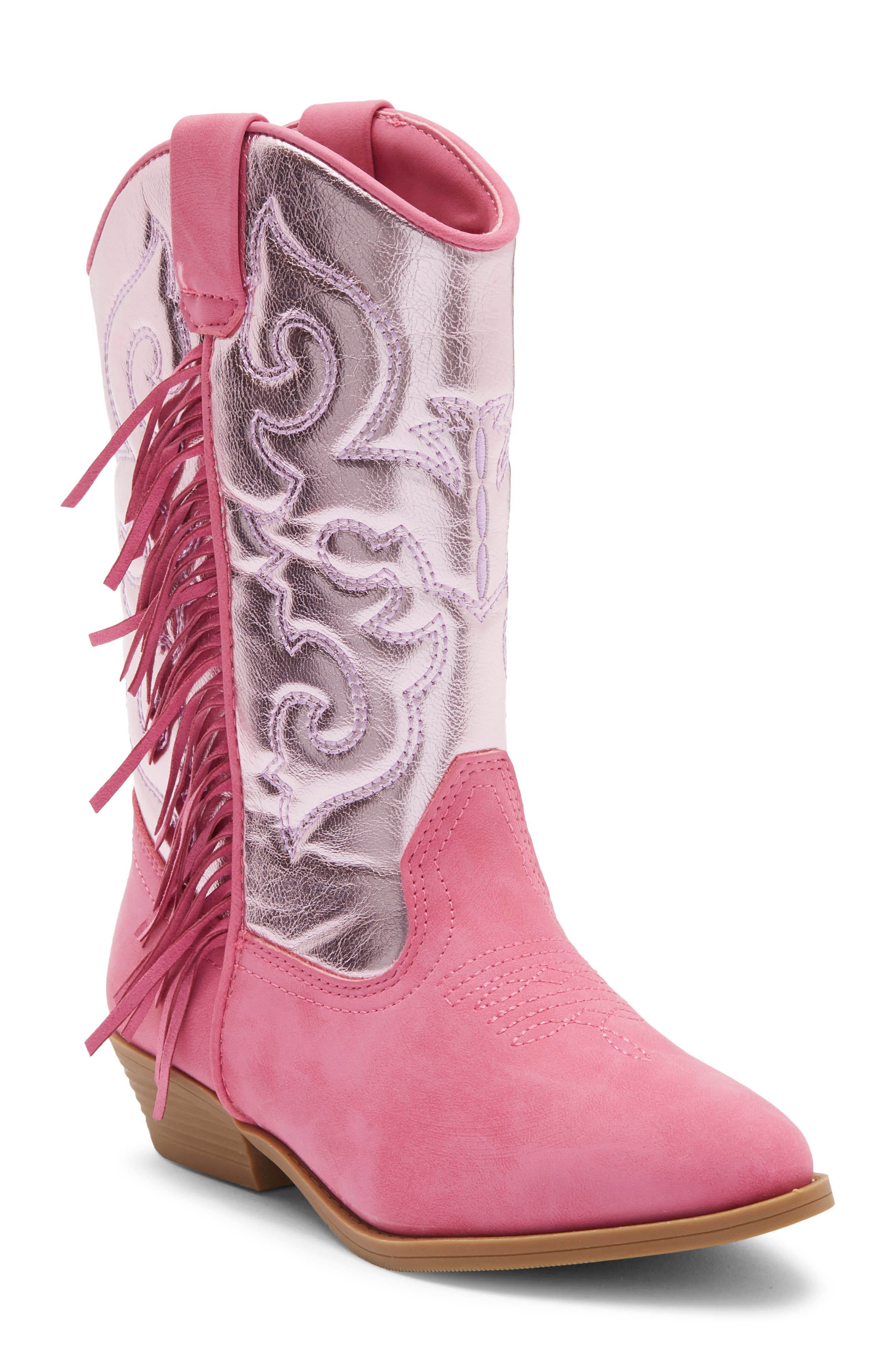 Kids' Fringe Metallic Western Boot