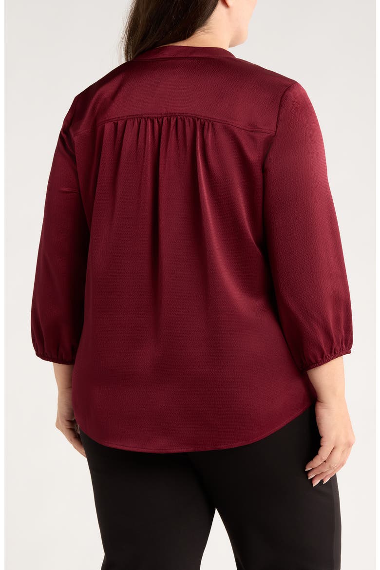 Notch Neck V-Neck Top, Alternate, color, BORDEAUX