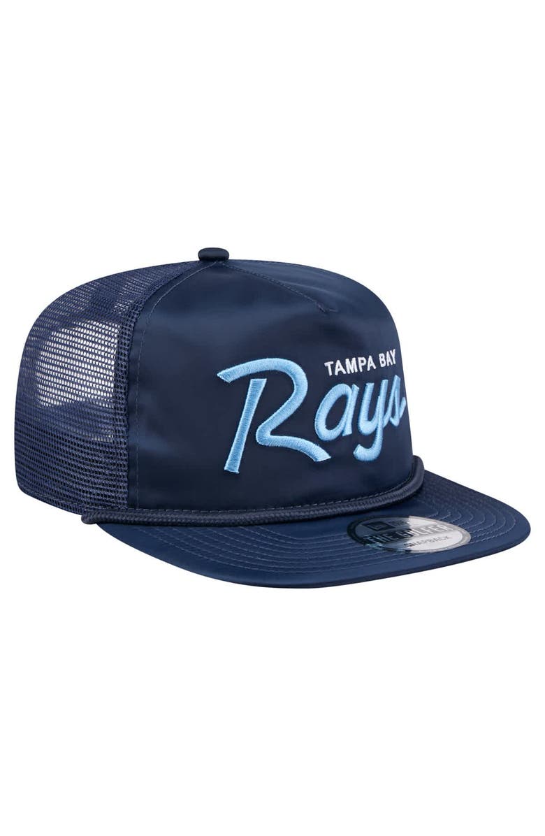 New Era Men's New Era Navy Tampa Bay Rays Retro Satin Script Golfer Adjustable Hat, Alternate, color, Navy