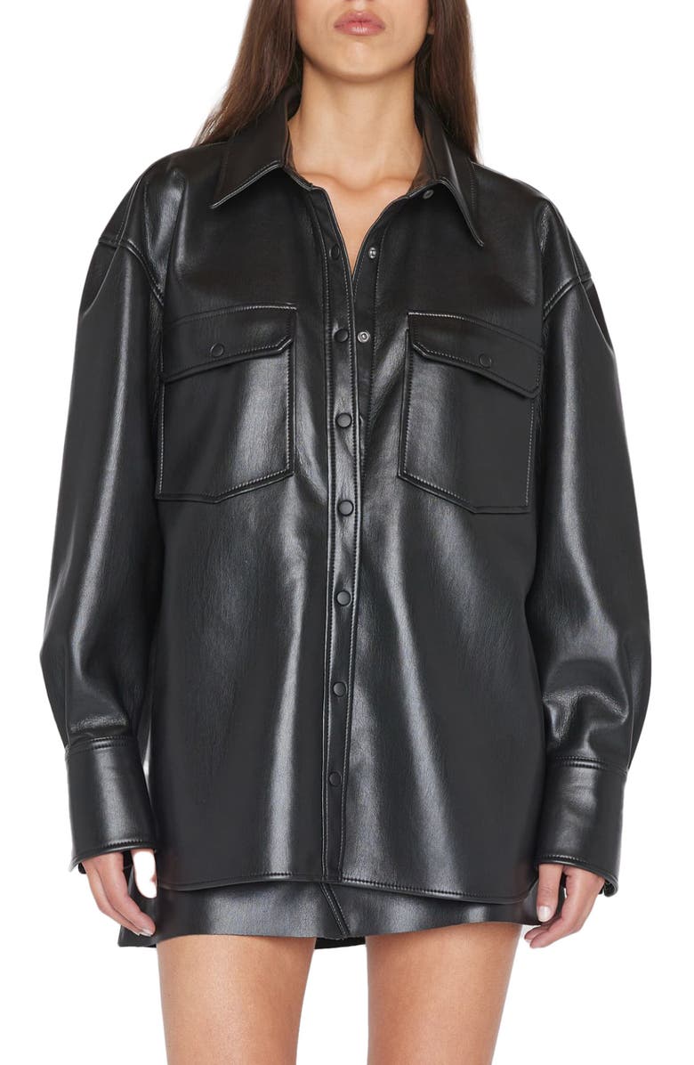 FRAME Reycled Leather Shirt Jacket, Main, color, 