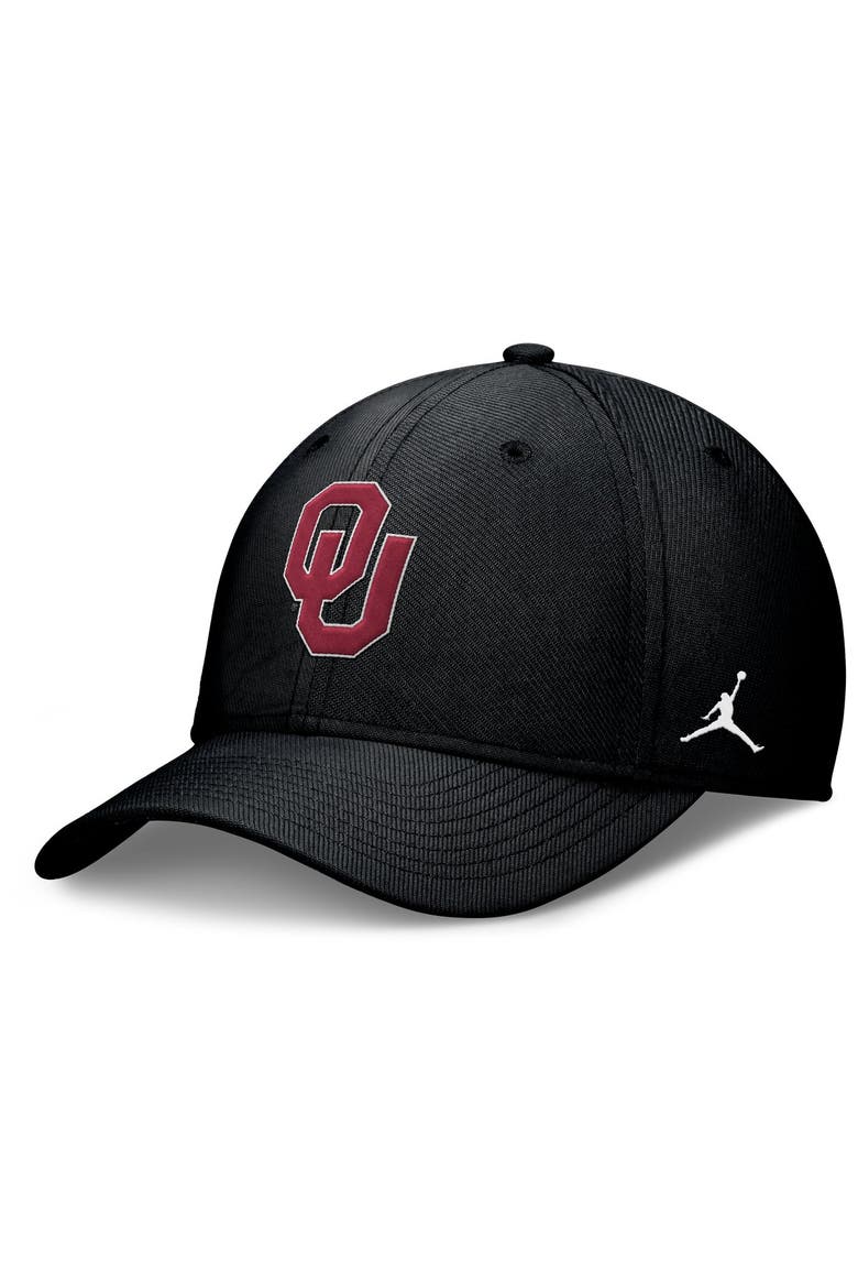 Men's Jordan Brand Black Oklahoma Sooners Rise SwooshFlex Dri-FIT Hat, Main, color, Black