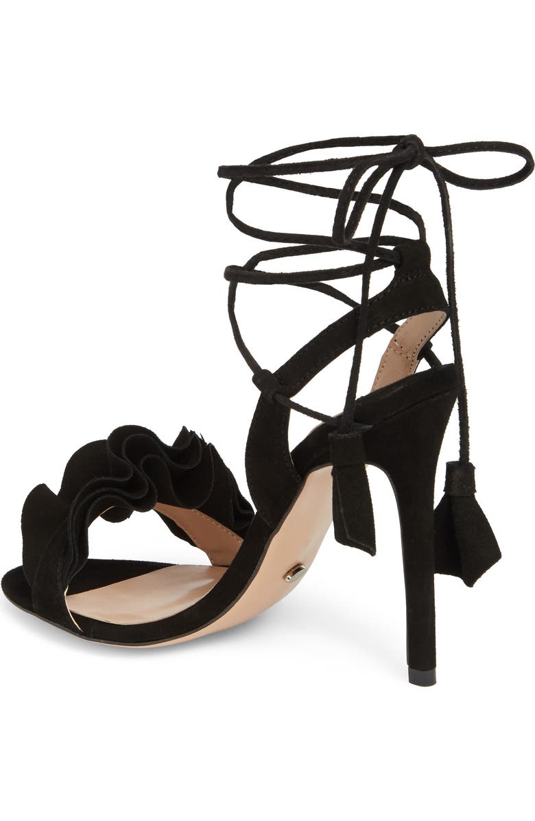 Tony Bianco Kalipso Ruffled Wraparound Sandal, Alternate, color,